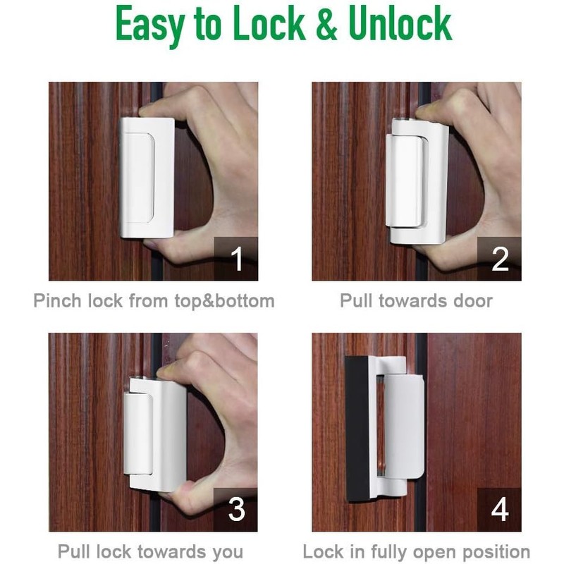 CRANACH Home Security Door Reinforcement Lock, 3” White – Child