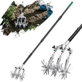 Altdorff Upgrade Rotary Cultivator Garden Tool, Hand Tiller Cultivator with Detachable Thicker Tines&Strong Force Handle, Cultivators for Gardening, Loosening, Tilling, Prepare for New Cultivating