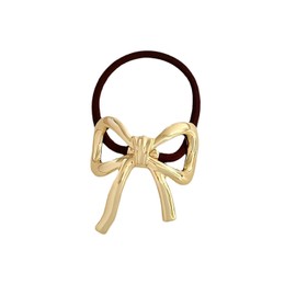 Hair Ties Set with Bowknot Design,for Women for Elegant Elastics Scrunchies,Metal Ponytail Holder Accessories for Styling Accessories (Gold)
