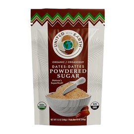 United With Earth Organic Date Powdered Sugar - 12oz (2-Pack) | Non-GMO, Gluten-Free, Vegan, Paleo, Certified Organic