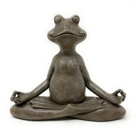 Nature's Mark 6" H Resin Meditating Yoga Frog Statue Figurine Home Decorative Accent Decor for Tabletop Living Room Bedroom Office Desktop Cabinet Shelf