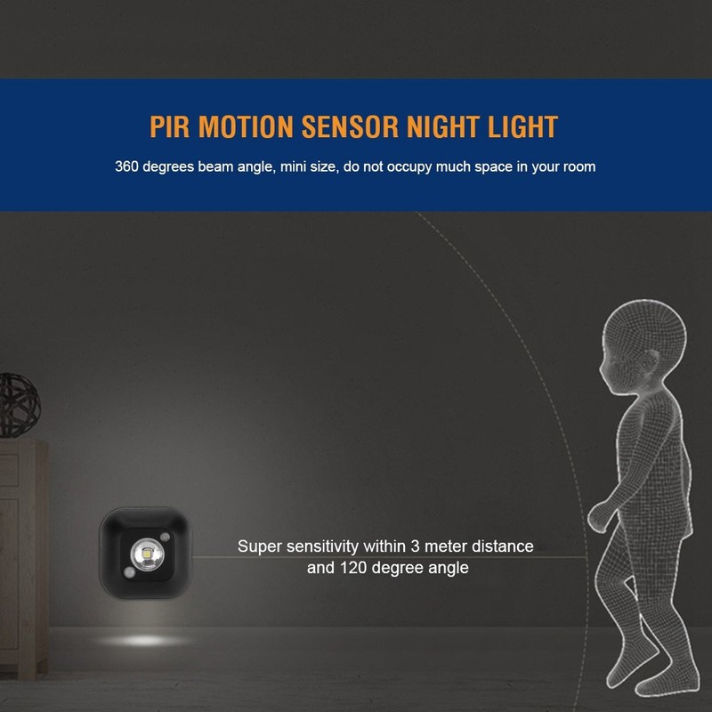 Segutage LED Wireless Infrared Motion Sensor Night Light, Mini Battery