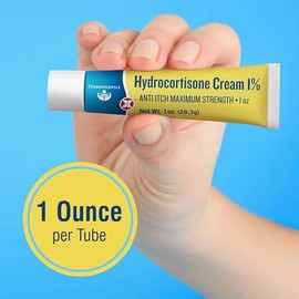 1% Hydrocortisone Cream Maximum Strength - 1 oz of Anti Itch Cream for Itching and Rashes - for Eczema, Poison Plants, Insect Bites, and More