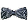 Cloud Rack mens Handmade Feather Bow Tie, Black White, Medium