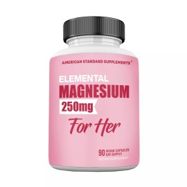 American Standard Supplements Magnesium Glycinate for Women 250mg Per Capsule - 90 Veggie Capsules