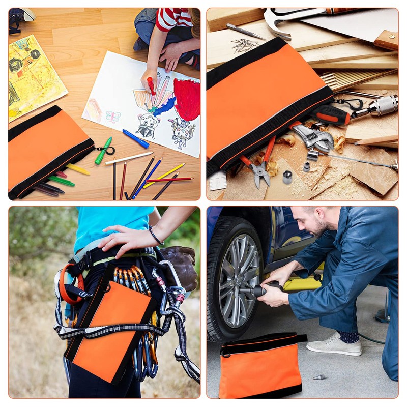 WISEPRO 4 Pack Zipper Tool Pouch, Heavy Duty Small Tool