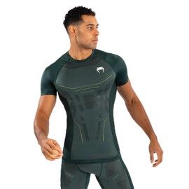 Venum Men's Short Sleeve Rashguard, Forest Green
