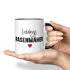 JUNIWORDS Tasse, Lieblings-Rasenmäher, Schwarz (7765075)