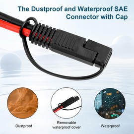 XRDS -RF 10AWG Heavy-Duty Extension Cable with Anderson-Style Connector to SAE 15FT, Includes Extra SAE Connector, High Power Transfer for Solar Panels, RVs, and Automotive Applications