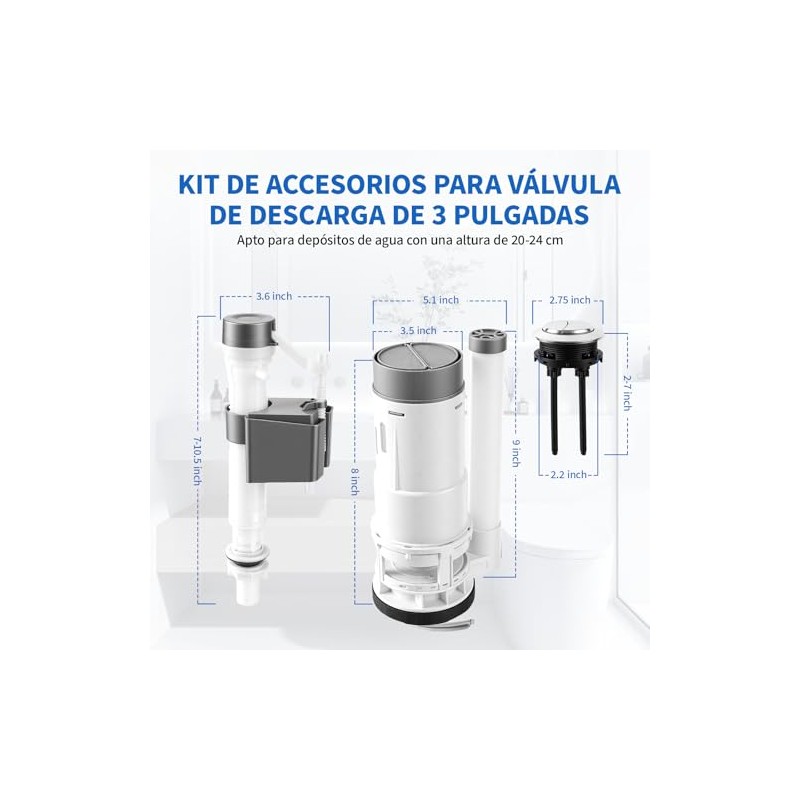 Sapo para Wc,Kit de Reparación de Inodoro,Válvulas de Descarga de
