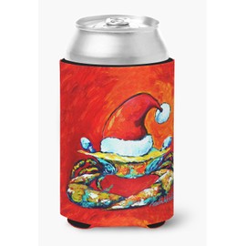 Caroline's Treasures MW1169CC Crab in Santa Hat Santa Claws Can or Bottle Hugger, Can Hugger, multicolor