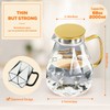 DUJUST Glass Pitcher with Stainless Steel Lid [68 oz], Elegant