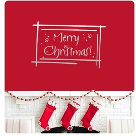 Merry Christmas Sign Wall Decal Sticker Happy Holidays Merry Christmas Season's Greetings Sign Door Art Color Choices