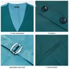 HISDERN Men's Suit Vest Business Formal Forest Teal Dress Vest
