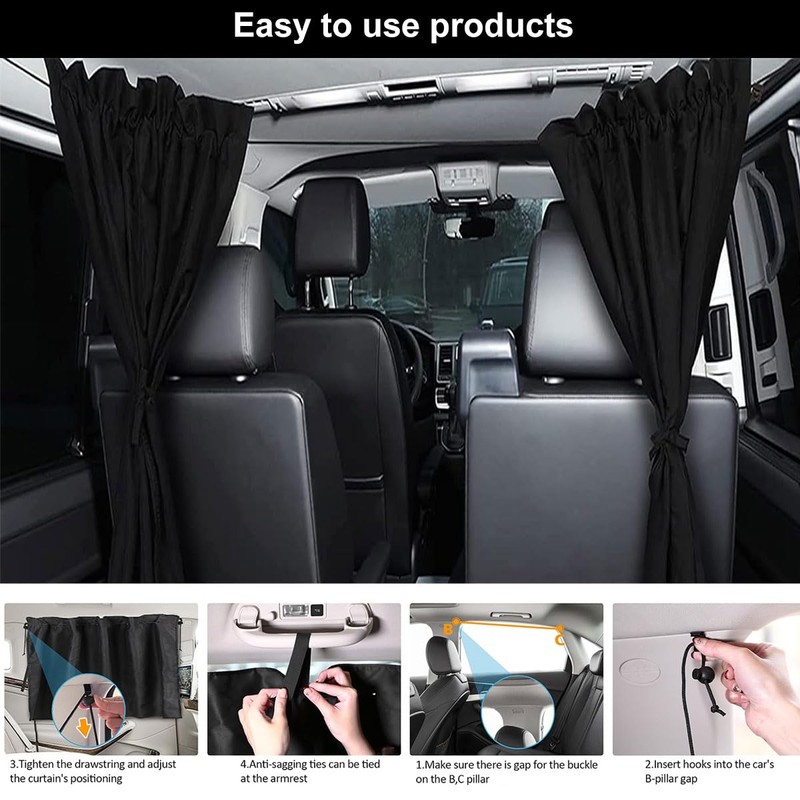 Car Privacy Curtain, Removable Car Rear Privacy Curtain, Car Interior