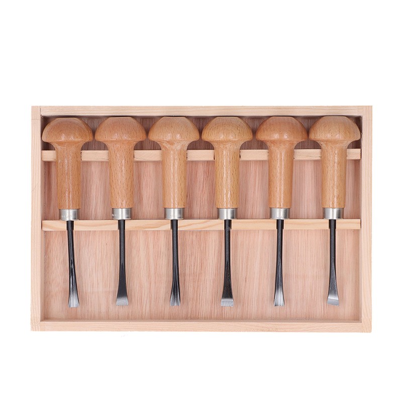 Wood Carving Chisel Set Kit Sculpture Hand Tools Mushroom Handle
