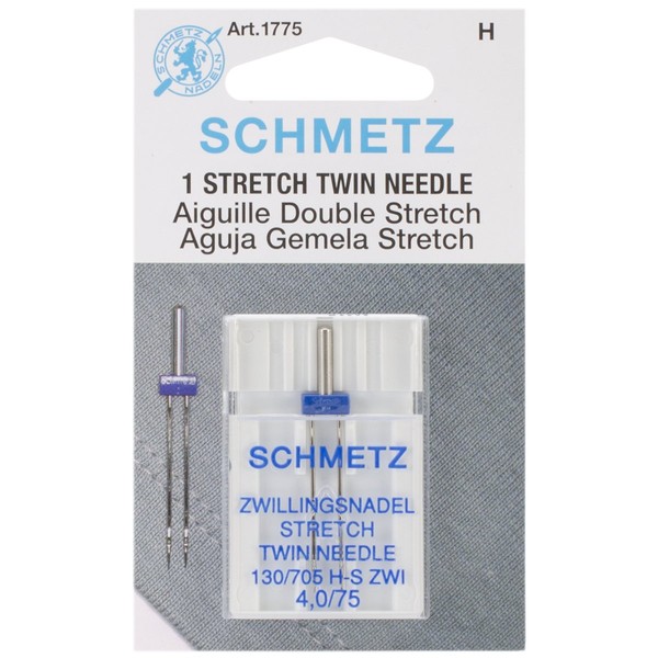 Euro-Notions Stretch Twin Machine Needle-Size 4.0/75 1/Pkg, Other, Multicoloured, 2.3