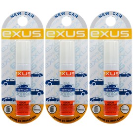 Exus Odor Eliminator & Air Freshener Spray For Strong Odors, Use for house, car, bathrooms, Kitchen, office. Strong Air freshener. 3. - 0.7 Oz. (New Car 3 pack)