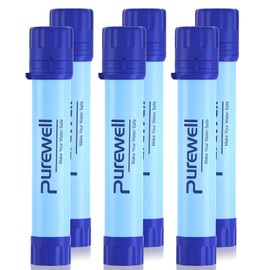 Purewell Water Filter for Travelling - Removes 99.99% of Pollutants to 0.01 Microns - Portable Filter for Hiking, Trekking, Travel and Emergencies