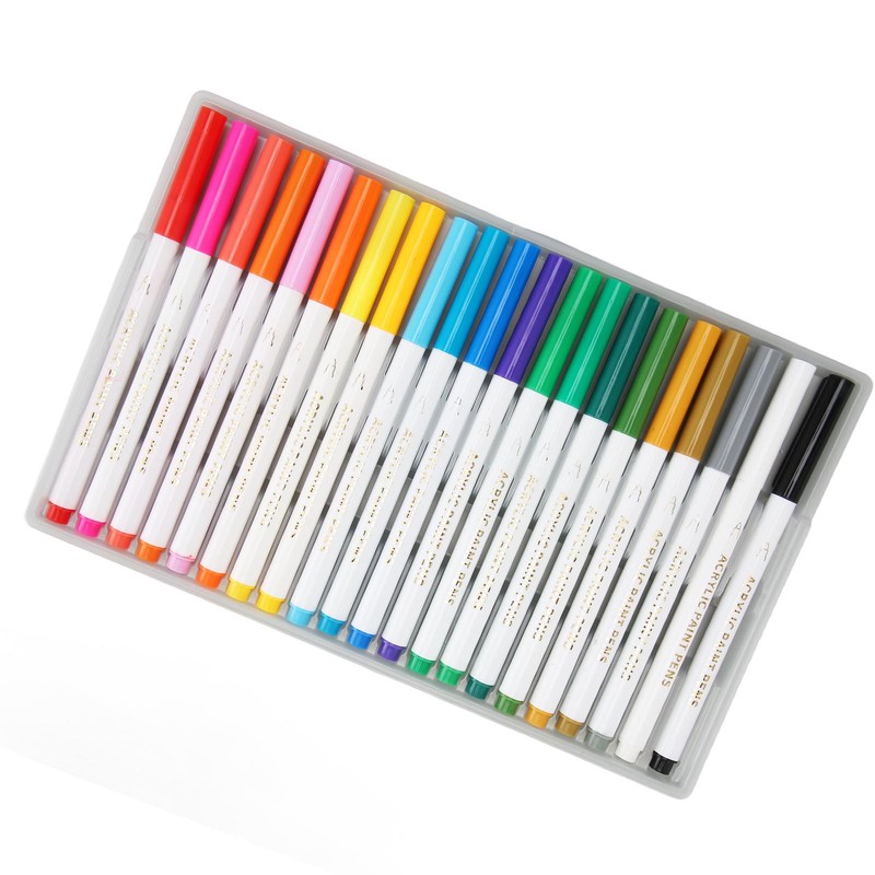 21 Colors Paint Pens Acrylic Markers Washable Dry Quickly Paint