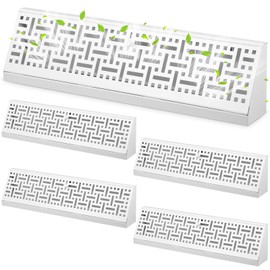 Landhoow 4 Pcs 18 Inch Baseboard Diffuser Register (Duct Opening Size), White Vent Covers for Home Floor Wall Baseboard Vent Covers Supply Floor Diffuser