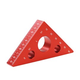 WEITARI Aluminum Alloy Triangle Ruler,45 Degree Angle Ruler,Carpentry Squares,Precision Woodworking Tools,DIY Woodworking Triangle Ruler Height Measuring Gauging Tool 65mm (Red)