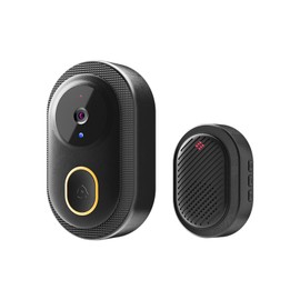 Swokely Smart Doorbell, Wireless Remote Video Doorbell, 75° Viewing Angle Security Doorbell with 2-Way Audio, Night Vision, Wall Penetration Distance 30-50M, IP65 Waterproof Video Doorbell for Home