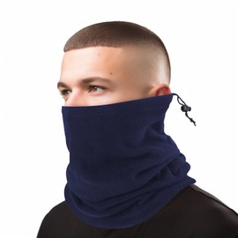 TopTie Unisex Warm Fleece Neck Gaiter - Soft & Stretchy Face Mask, Multifunctional Tube for Running, Cycling, Everyday Use Navy Blue