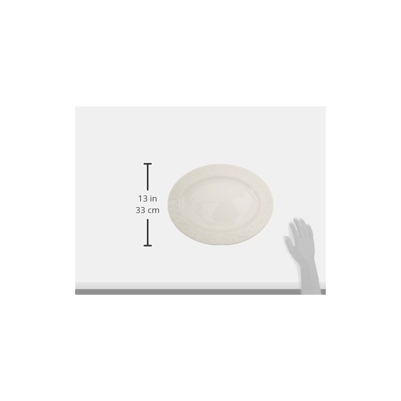 Lenox Opal Innocence Carved Large Oval Platter -,White