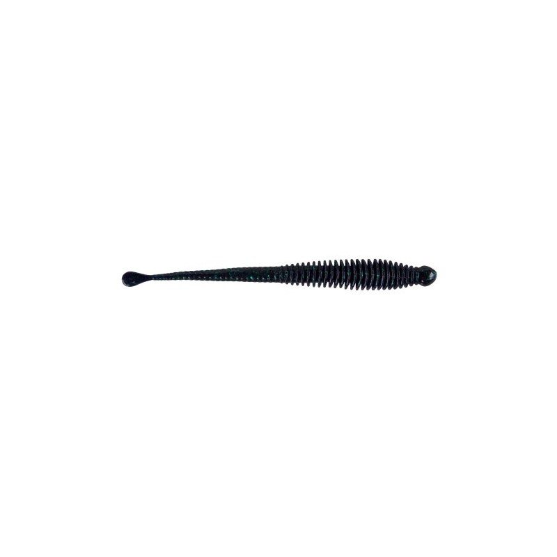 PowerBait FW Rib Snake Soft Fishing Lure, Black Grape Green
