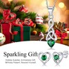 Bestyle Sterling Silver Heart Celtic Earrings with Stone Synthetic Emerald