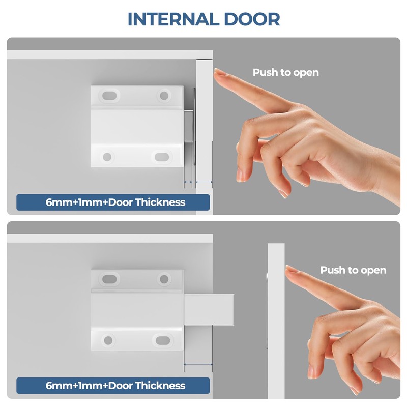 Magnetic Push Latches Without Nail Installation Tonitrui Push to Open