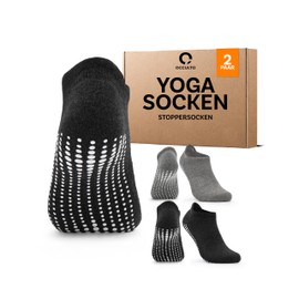 Occulto Yoga socks for men and women with nubs (2-4 pairs), yoga socks, stopper socks, women men, non-slip socks, Pilates, black, 43-46