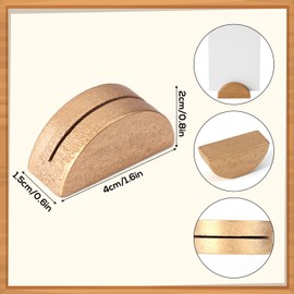 Tinoaly 30 Pcs Wooden Table Number Stands, Semicircular Place Card Holder for Name Tag Photo Menu Reusable Table Sign Holders for Wedding Banquet Restaurant Birthday Party (Gold)