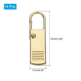 PATIKIL Zipper Pull Replacement, 4 Pcs Detachable Metal Zipper Tab Repair Kit Handle Fixer Extension for Luggage Backpacks Suitcase, Gold Tone