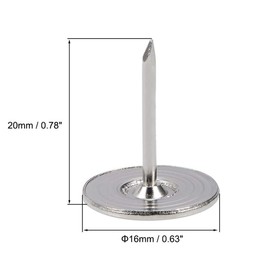 TA-VIGOR 50Pcs Heavy Duty Flat Head Push Pins, Decorative Thumb Tacks for Wall, Furniture Cork Board & Bulletin Board – 16mm x 20mm Upholstery Tacks for Home Office & DIY Use, Silver