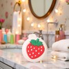 Strawberry Travel Hair Brush, Folding Round Massage Brush with Mini