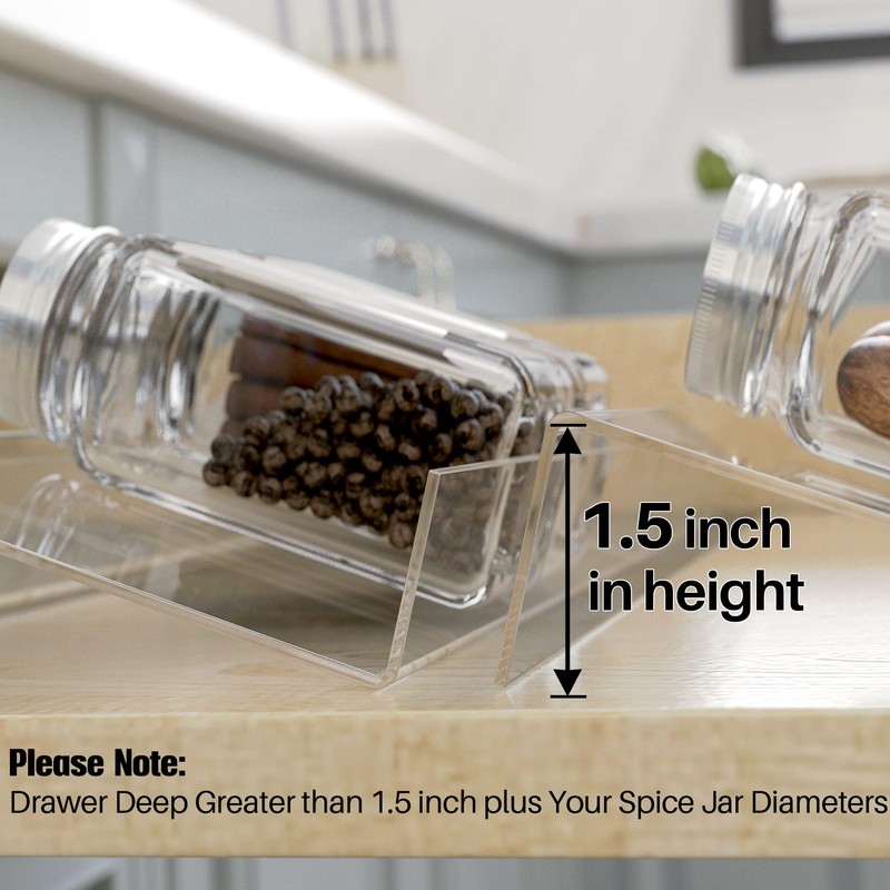 Antimbee Spice Drawer Organizer, 4 Tier- 8 Pack Kitchen Spice