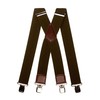 Olata Extra Wide Mens X-Shape Braces with Brown Leather -