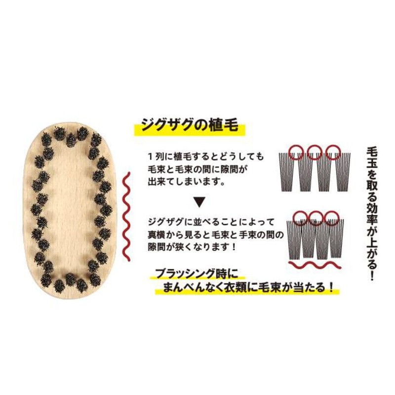 Made in Japan, Knitting and Pilling Brush for Clothing, Oval-Shaped