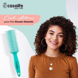Casalfe Pro Curly Anti-Pull Brush for Curly/Rebel Hair Brush with Flexible Picks and Textured Nano, Prevents Hair Breakage - Tiffanys