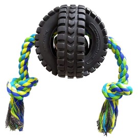 Pet Qwerks ZXTR1 Jingle X-Tire Ball Single Rope, Large (Pack of 1),Green