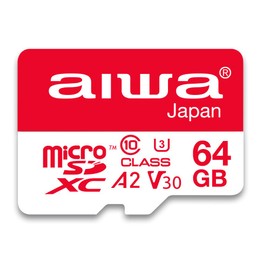 AIWA MSDV30 64GB MicroSDXC Class 10 Class U3 UHS Memory Card with Adapter U3 A2 SDXC IP57 90Mbps
