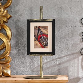 Ironlux Metal Easel Display Stand, 17.5" Tall Adjustable Tabletop Easel, Height Adjustable Picture Frame Stand for Painting Signs Photos, Antique Gold Heavy Duty Easels with Base for Home Events