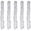 POFET 5PCS Christmas 2m Silver Tinsel Metallic Garland Sparkling Hanging