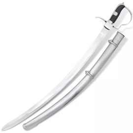 Armory Replicas MILITARY SWORD ARMY CAVALRY SABER EXCELLENT EN45 STEEL BLADE SILVER & BRASS HILT - Blucher Saber Silver Hilt