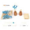 Minisland Blue Heart Skewers for Appetizers Fruit Kabobs Long Bamboo