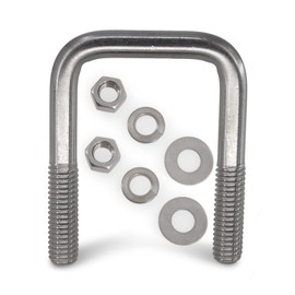 Stainless Steel Trailer U-Bolt 3/8 inch x 1 9/16 inch x 2 1/2 inch with Hardware - Set of 4