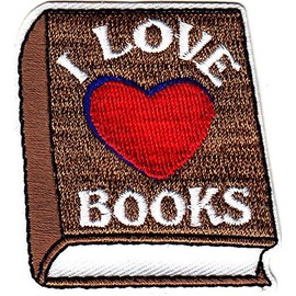"I LOVE (HEART) BOOKS" - Iron On Embroidered Patch/Reading, Books, School, Words