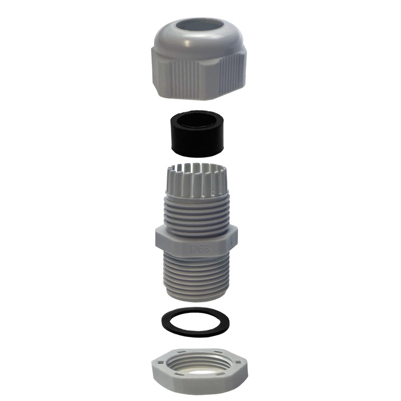 Pack of 10 M25 x 1.5 (Plastic Grey) Cable Gland
